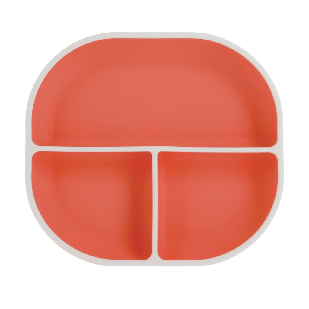 Rectangular Silicone Suction Plate (2 Pack) | Coral / Aqua